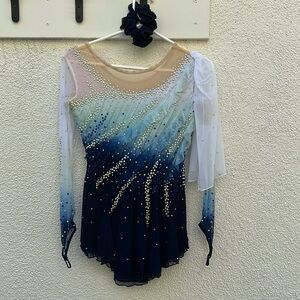 Blue figure skating dress women’s small.